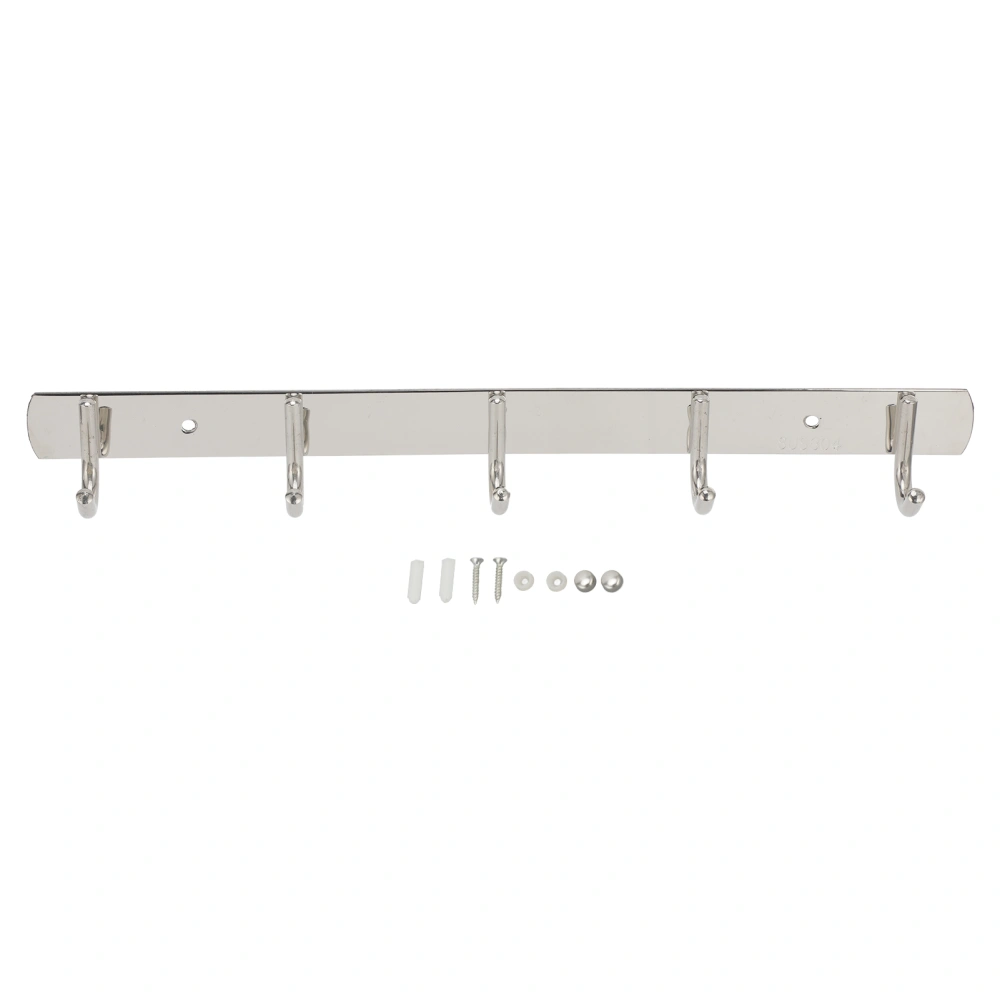 Wall Mounted Coat Rack 304 Stainless Steel Space Saving Coat Hooks Hanger for Coats Hats Backpacks5 Clothes Hooks