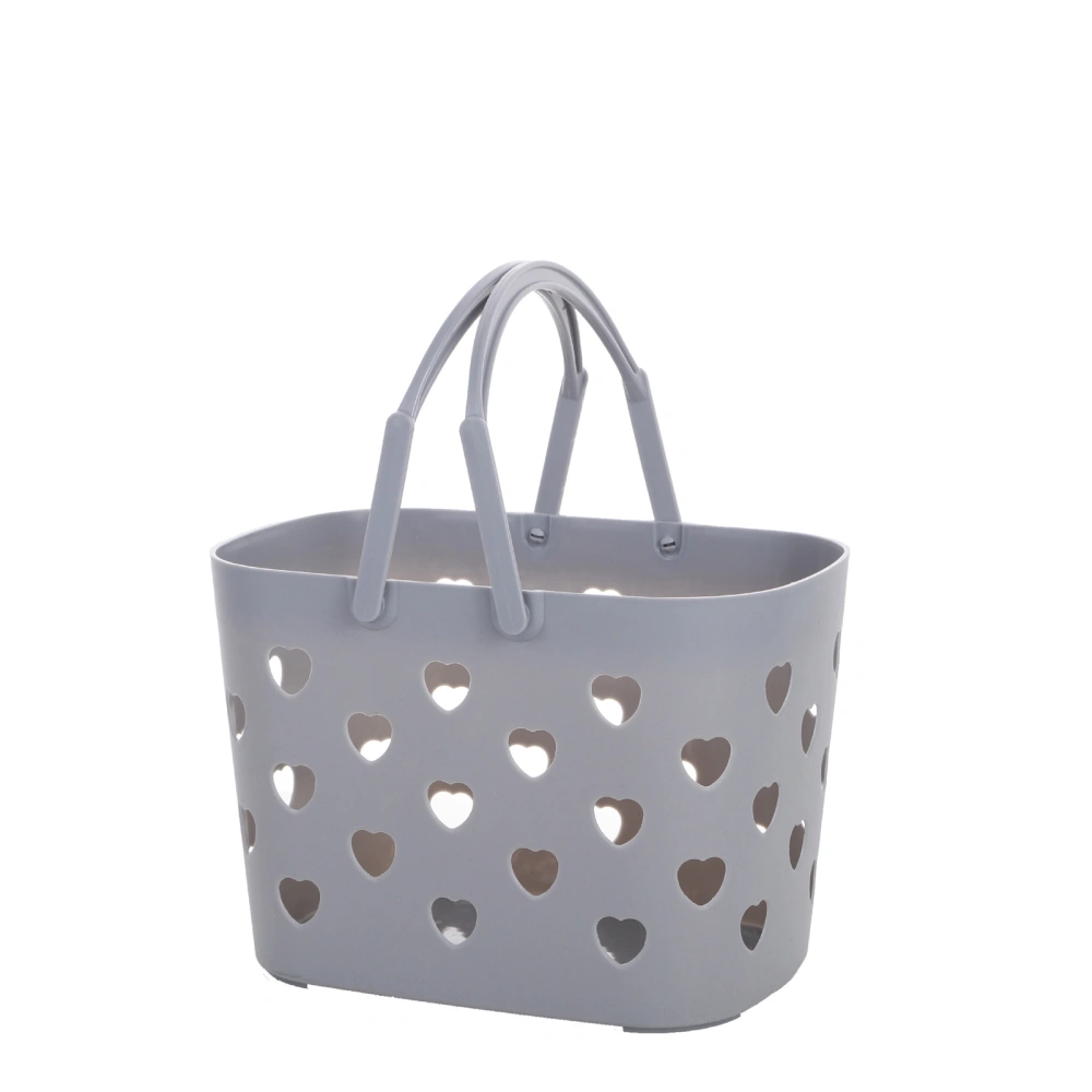 Portable Shower Caddy Basket Large Capacity Smoother Edges Plastic Shower Storage Tote for BathroomGray