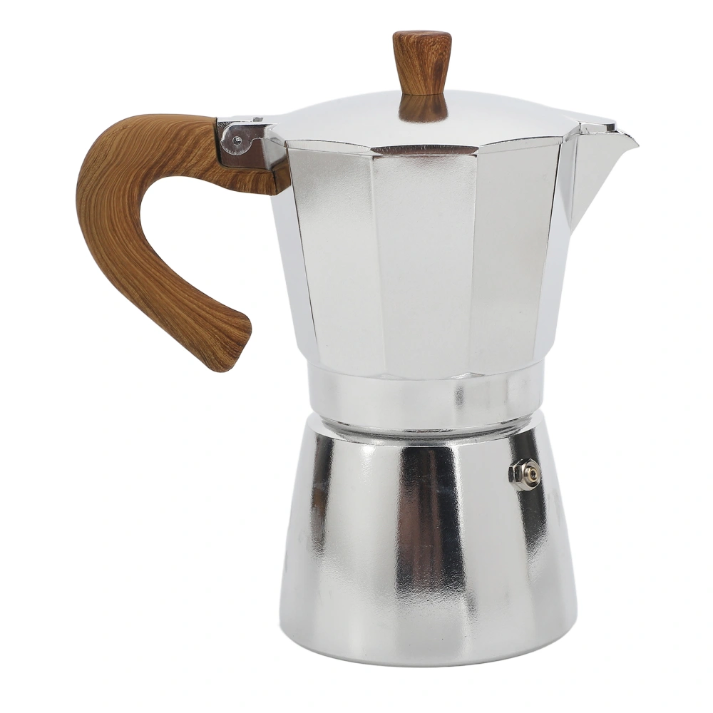 Aluminum Moka Pot Stovetop Coffee Maker Heat Resistant Kitchen Coffee Pot for Household6 Cup