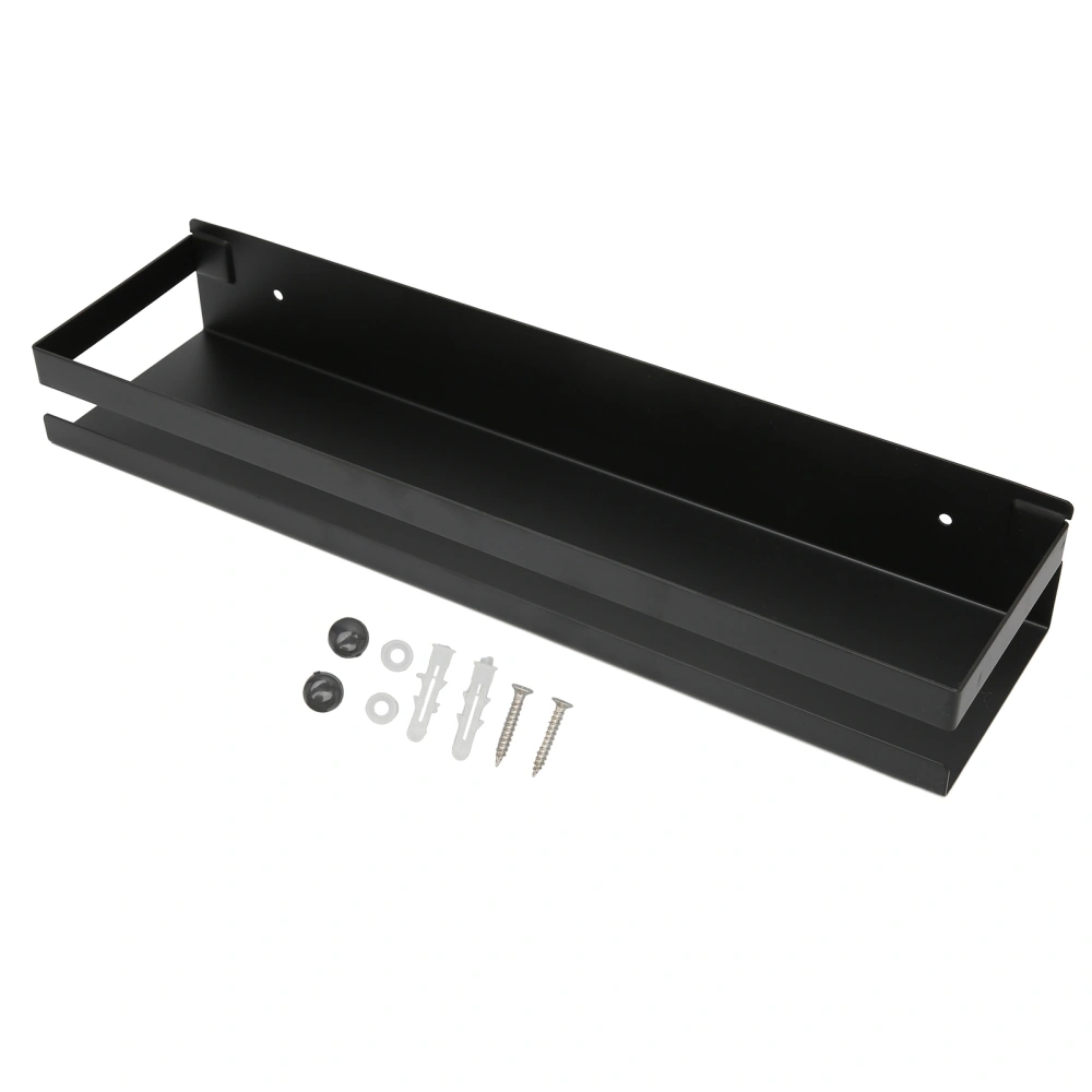 Bathroom Rack Black Large Storage Space Waterproof Strong Bearing Capacity Hotel Shelf Set 40x10x6cm