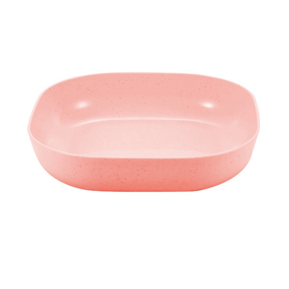 Fruit Plate Tray Multipurpose Salad Dish Eco Friendly Kitchen Dinner Plate for HouseholdDeep Square Plate Pink