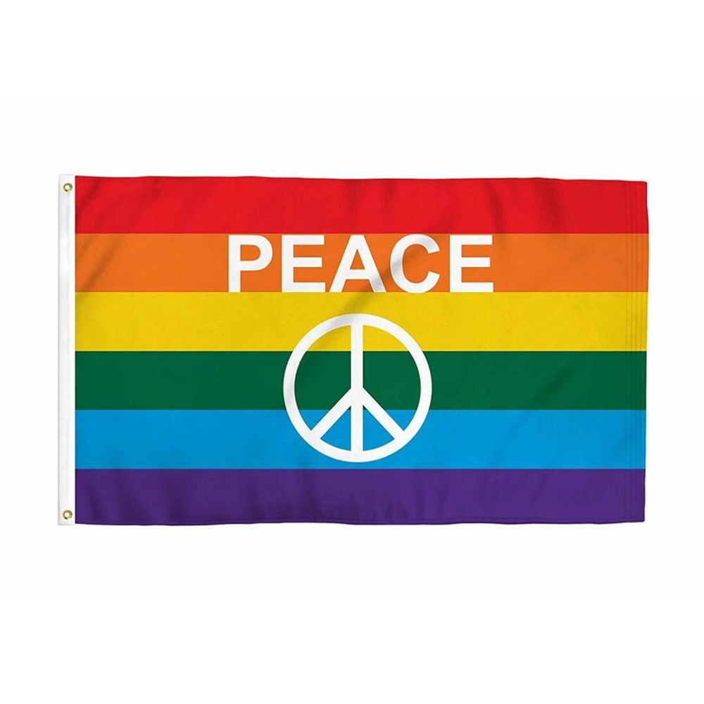 Colorful Peace Flag Polyester Banner Fade Resistant Peace Flag for Indoor Outdoor Decoration