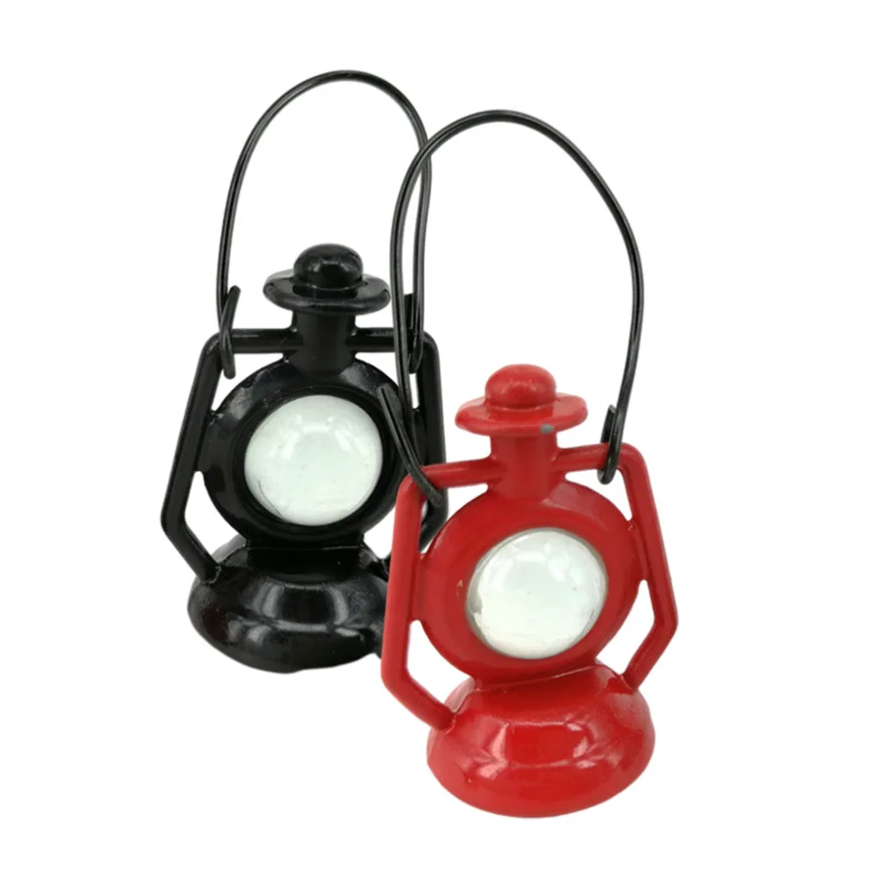 2pcs Retro Kerosene Lamp Mini Furniture Model Fairy House Light Ornament