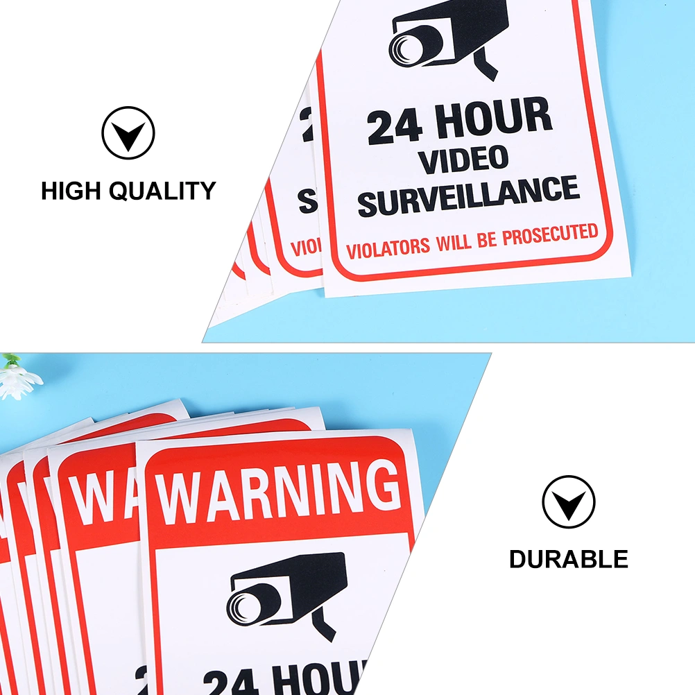 40Pcs Video Surveillance Sign Logo Stickers Warning Signs for School Office Building