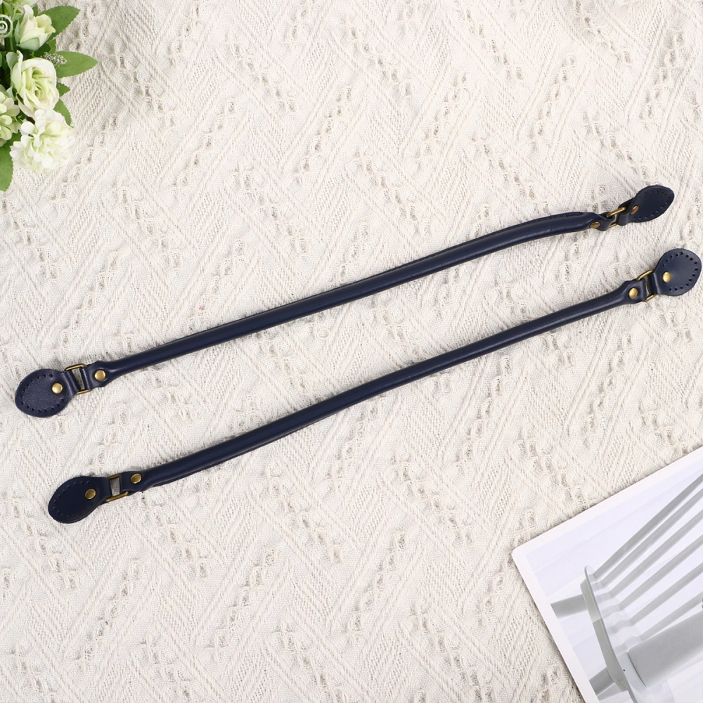 1 Pair 60cm Cowhide Leather Handbag Handles DIY Sewing Tote Bag Replacement Strap Thicken Belt (Gem Blue)