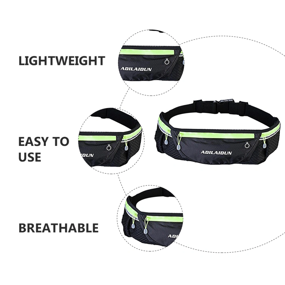 Slim Waist Pack with 3 Pockets Multi-functional Sports Waist Bag for Men Women