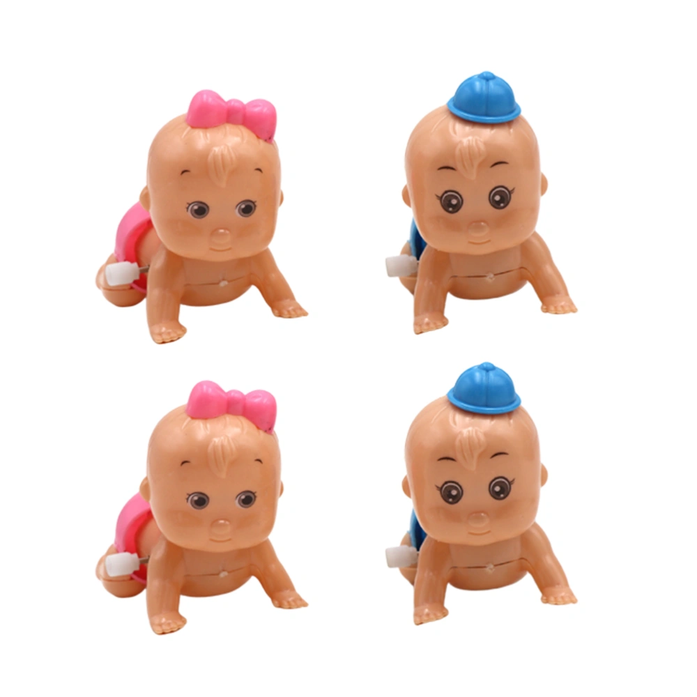 4pcs Funny Wind Up Toys Interesting Baby Wind Up Walking Toy Cartoon Birthday Gift for Toddlers Kids Children (Random Color)