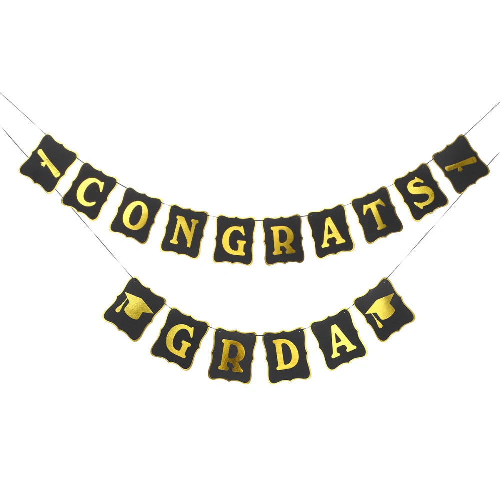 About 3 Meters Graduation Party Banner Congrats Grad Bunting Hot Stamping Letters Garland Graduation Party Supplies