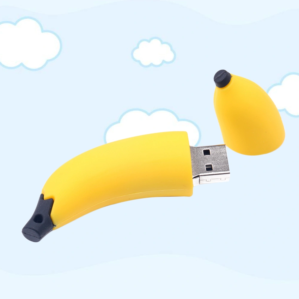 1 Pc 32GB Creative U Disk 2.0 USB Mini Banana Shape Flash Drive Pen Drive Data Storage Memory Stick (Yellow)