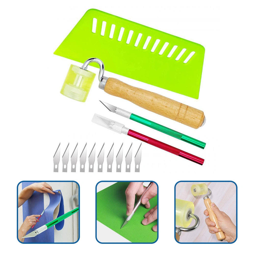 14pcs Wallpaper Smoothing Tool Kit Professional Wallpaper Squeegee, Rubber Rollers