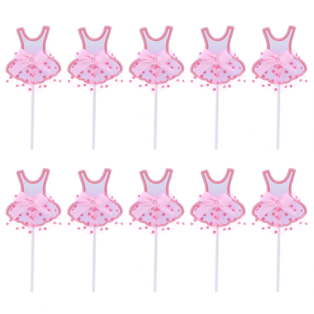 10pcs Skirt Cupcake Topper Cake Decoration for Baby Wedding Shower Anniversary Birthday Party