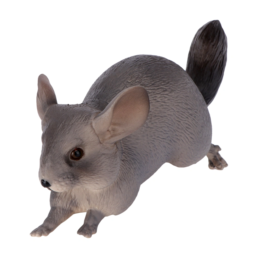 1PC Simulation Wild Animal Model Chinchilla Decor for Home (Dark Grey)