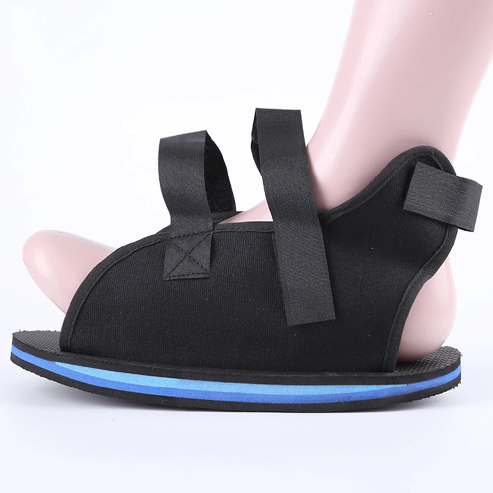 1Pc Foot Fracture Protective Shoes Gypsum Shoes Broken Toe Walking Shoes Black (XS)