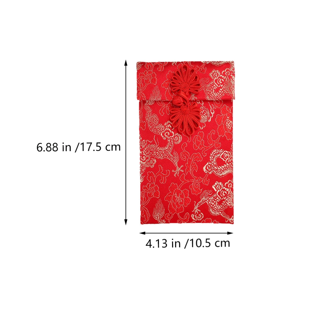 4 Pcs Chinese Style Red Envelopes Spring Festival Money Pocket Cloth Red Packets