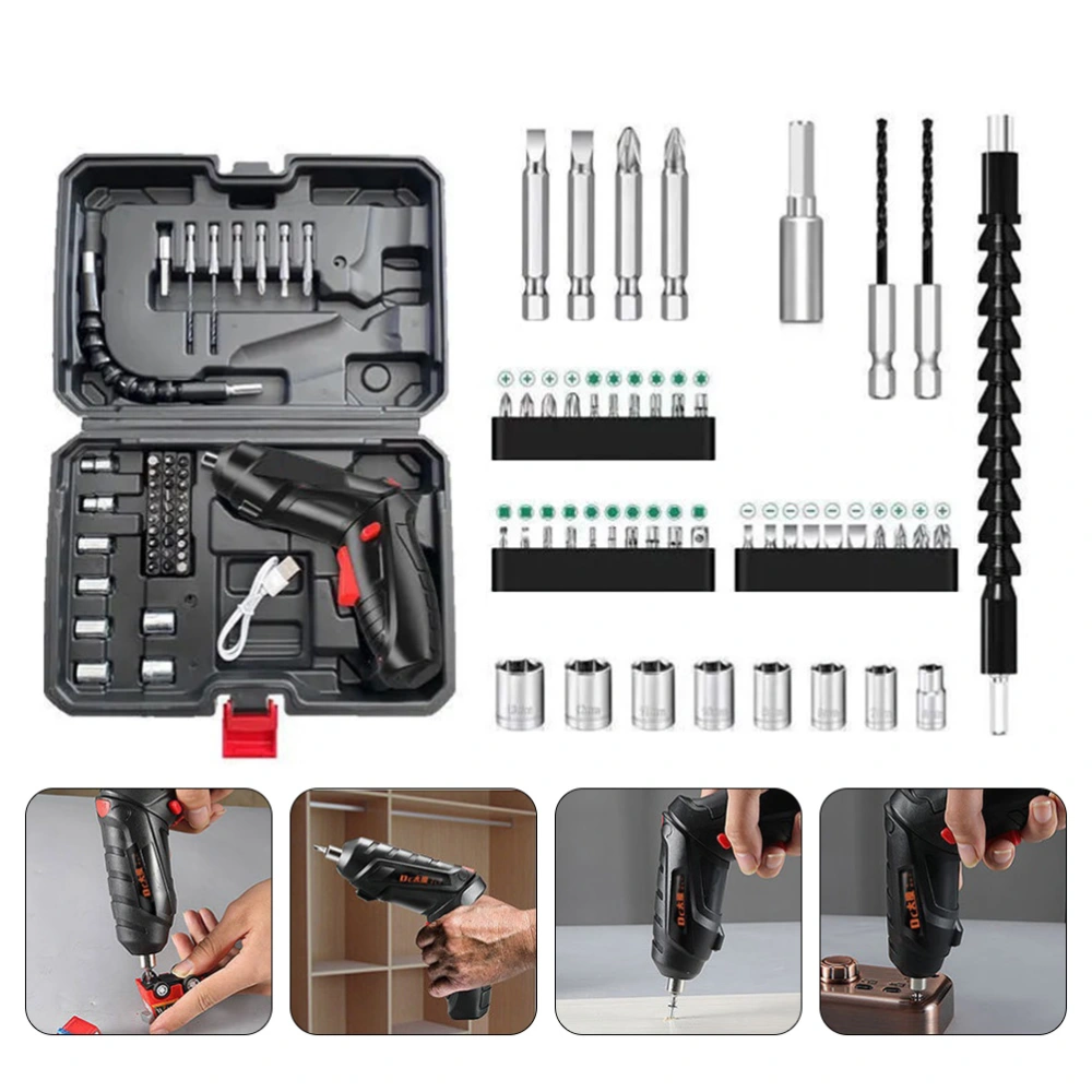 1Set Cordless Drill Driver Kit Electric Screwdriver Hand Drill Rechargeable