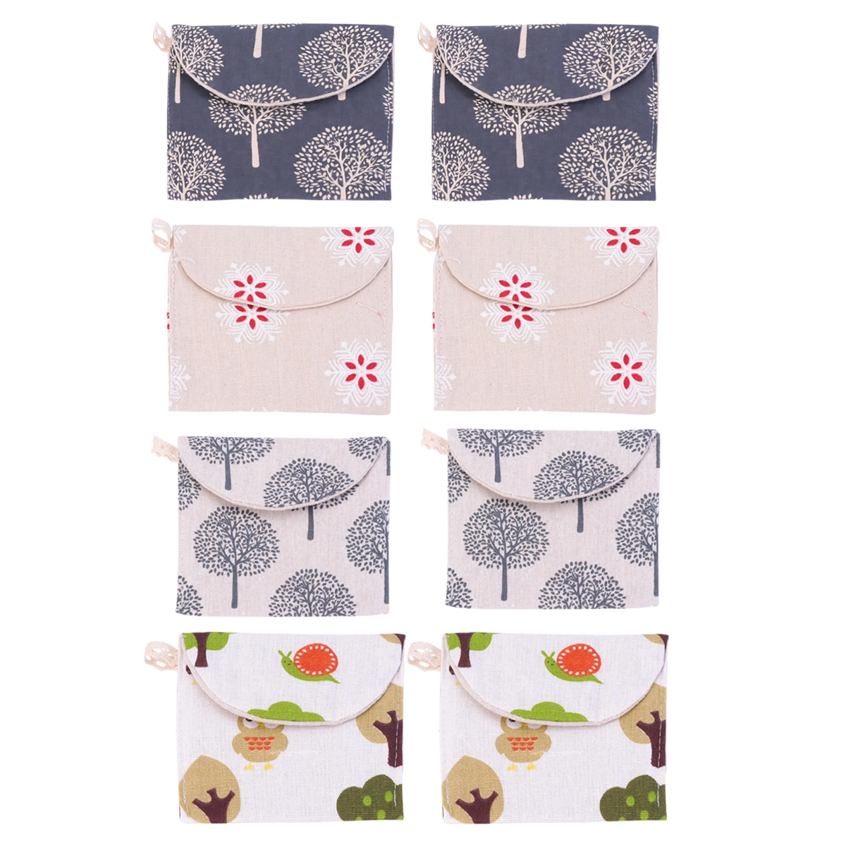 8pcs Sanitary Napkins Storage Bag Tampons Collect Bags Portable Storage Pouch(Random Style)