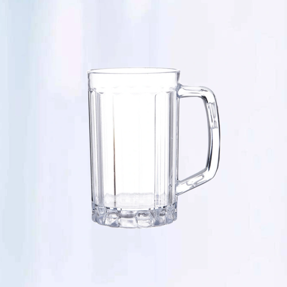 Beer Mug Cup Acrylic Beer Drinking Cup Juice Cup Household Water Cup with Handle Barware Drinkware for Home Bar (540ml)