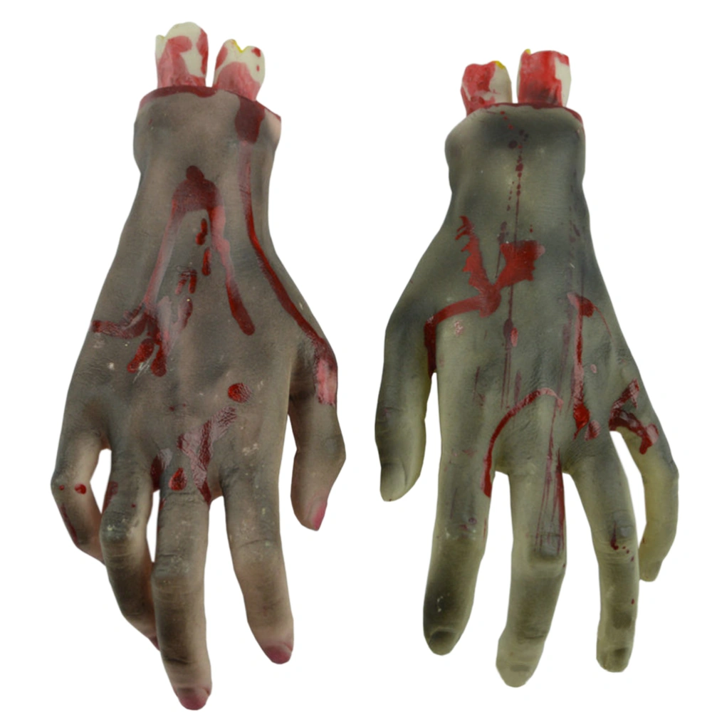 Chopped Human Parts Scary Bloody Hands Halloween Party Decorations Prop (Black Hands)