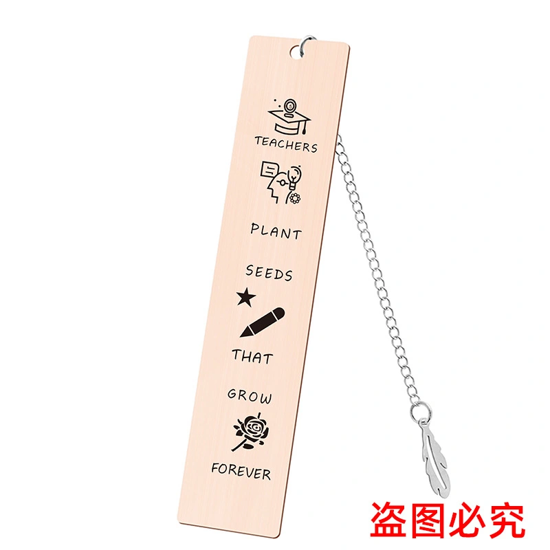 2Pcs Metal Bookmark Chain Bookmark Gift Bookmark with Chain Book Page Marks for Teacher's Day