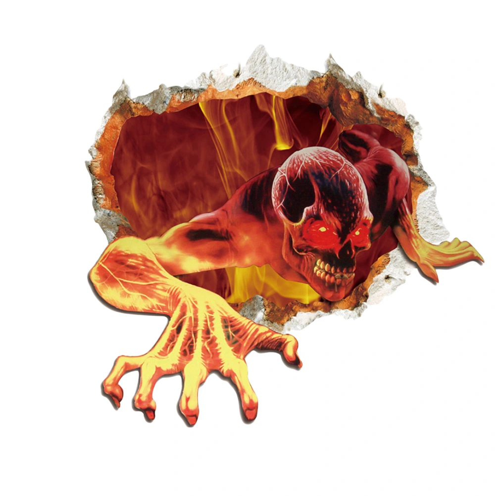 Wall Sticker Halloween Waterproof 3D Wall Stickers Bedroom Living Room Decoration Wall Ghost Skull Wall Stickers 40x40cm