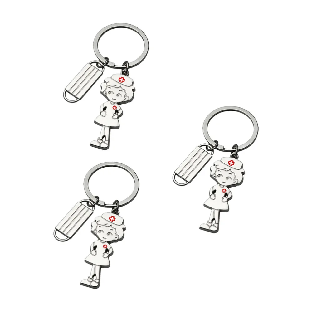 3pcs  Themed Design Keychains  Key Holder  Shaped Souvenir Pendant Metal Key Rings Craft Ornaments