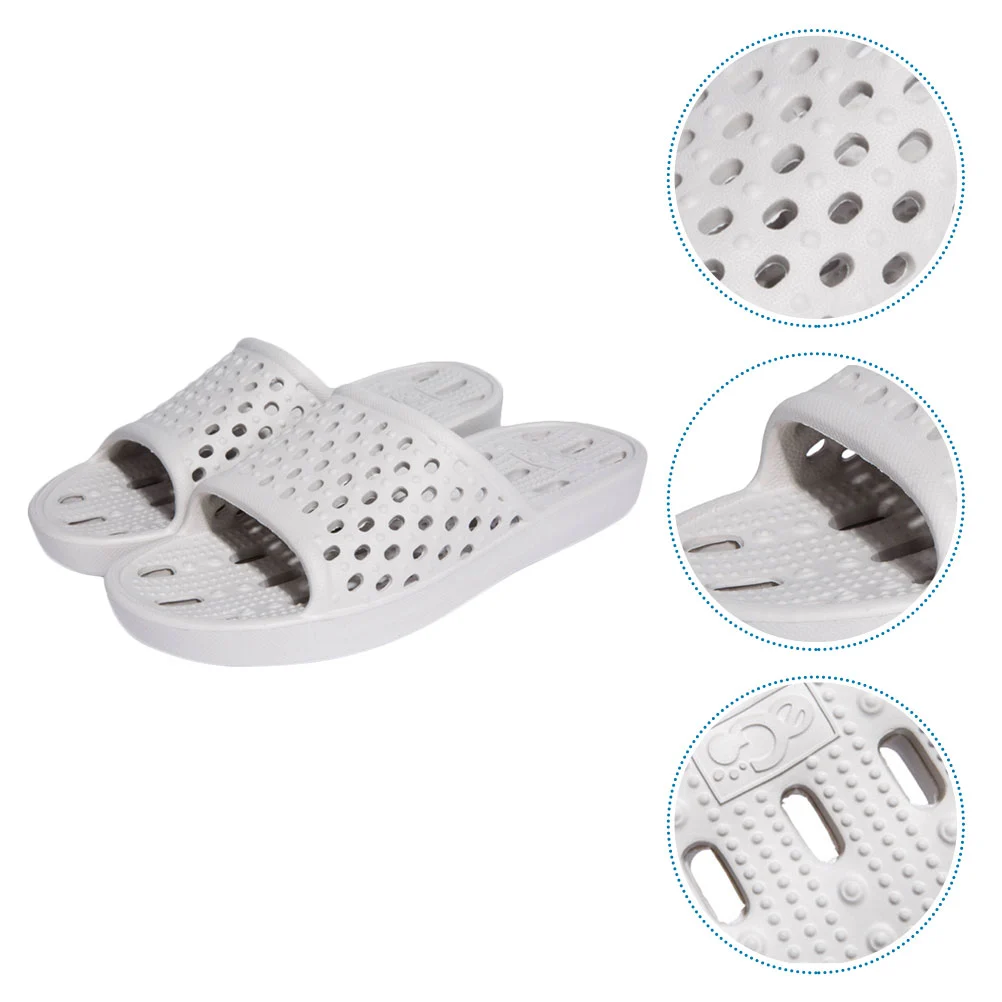 1 Pair Slippers Bathing Slippers Hollow Draining Slipper Non-slip Shoes