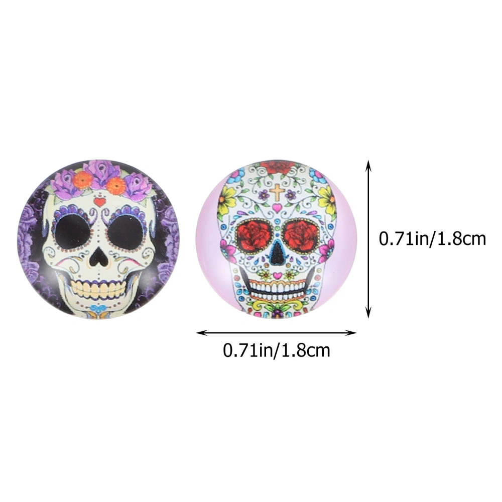 100 Pcs Fashion Skull Glass Patches Delicate DIY Jewelry Making Accessories