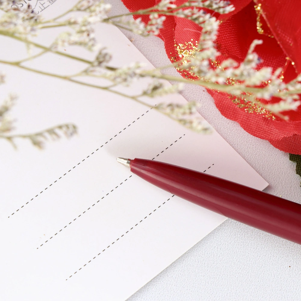 6pcs Cartoon Simulation Rose Flower Design Ballpoint Pens Student Supplies Ball Signing Pen