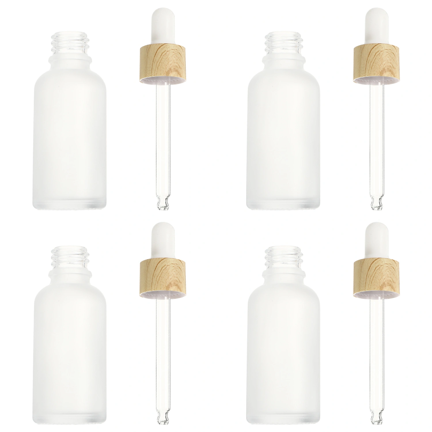 4pcs Refillable Essential Oil Bottles Portable Dropper Bottles Glass Bottle