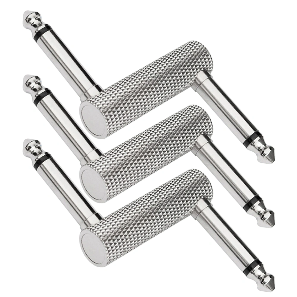 3PCS Z Type Pedal Guitar Effect Coupler Double Head 6.35mm Effector Pedals Adapter Connector Audio Supplies (Silver)