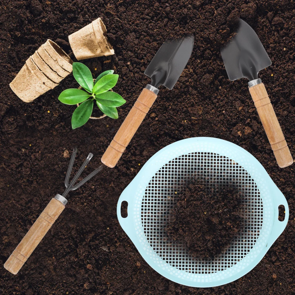 1 Set Gardening Shovels Garden Rake Soil Sieves Household Gardening Tools