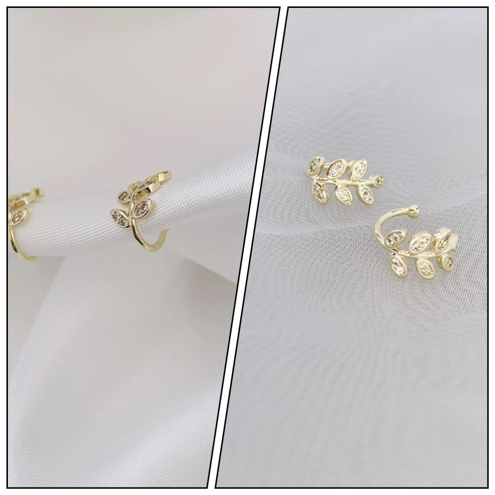 1 Pair Delicate Ear Bone Clips Stylish Ear Decors No Pierced Ear Rings (Golden)