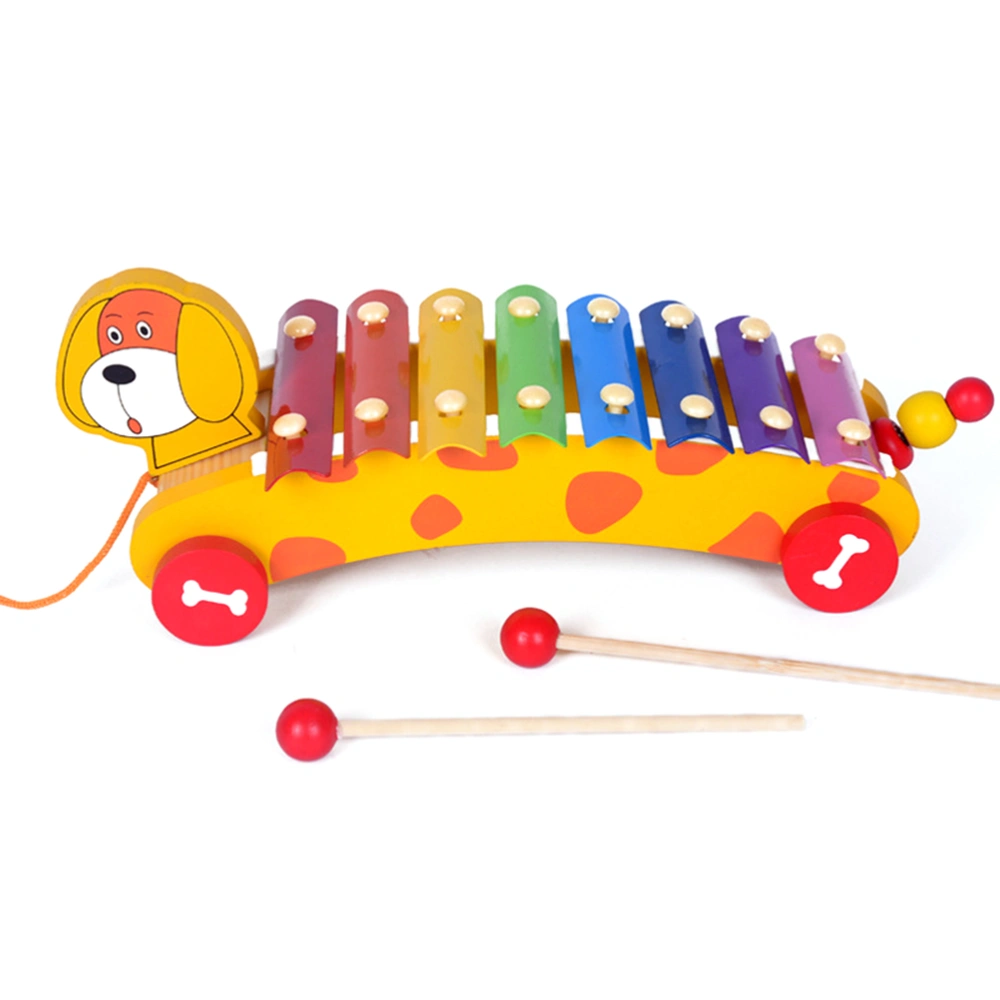 Xylophone Toy Portable Music Toys 8 Notes Xylophone Dog Truck Design for Baby Kids Children