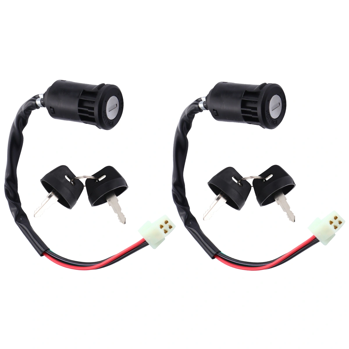 Motorcycle Engine Start Ignition Key Switch Universal Key Ignition Switch Lock for Dirt Bike (2 Switch, 4 Key)