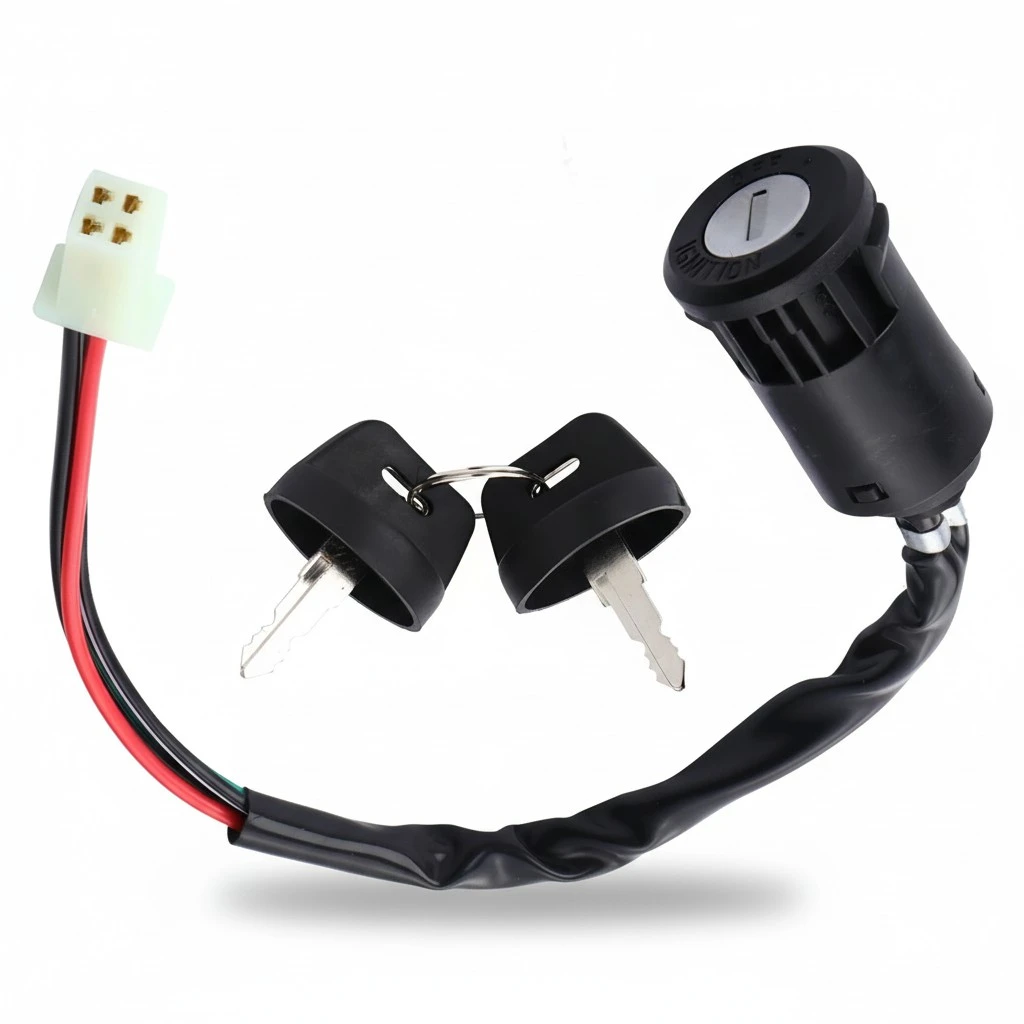 Motorcycle Engine Start Ignition Key Switch Universal Key Ignition Switch Lock for Dirt Bike (2 Switch, 4 Key)