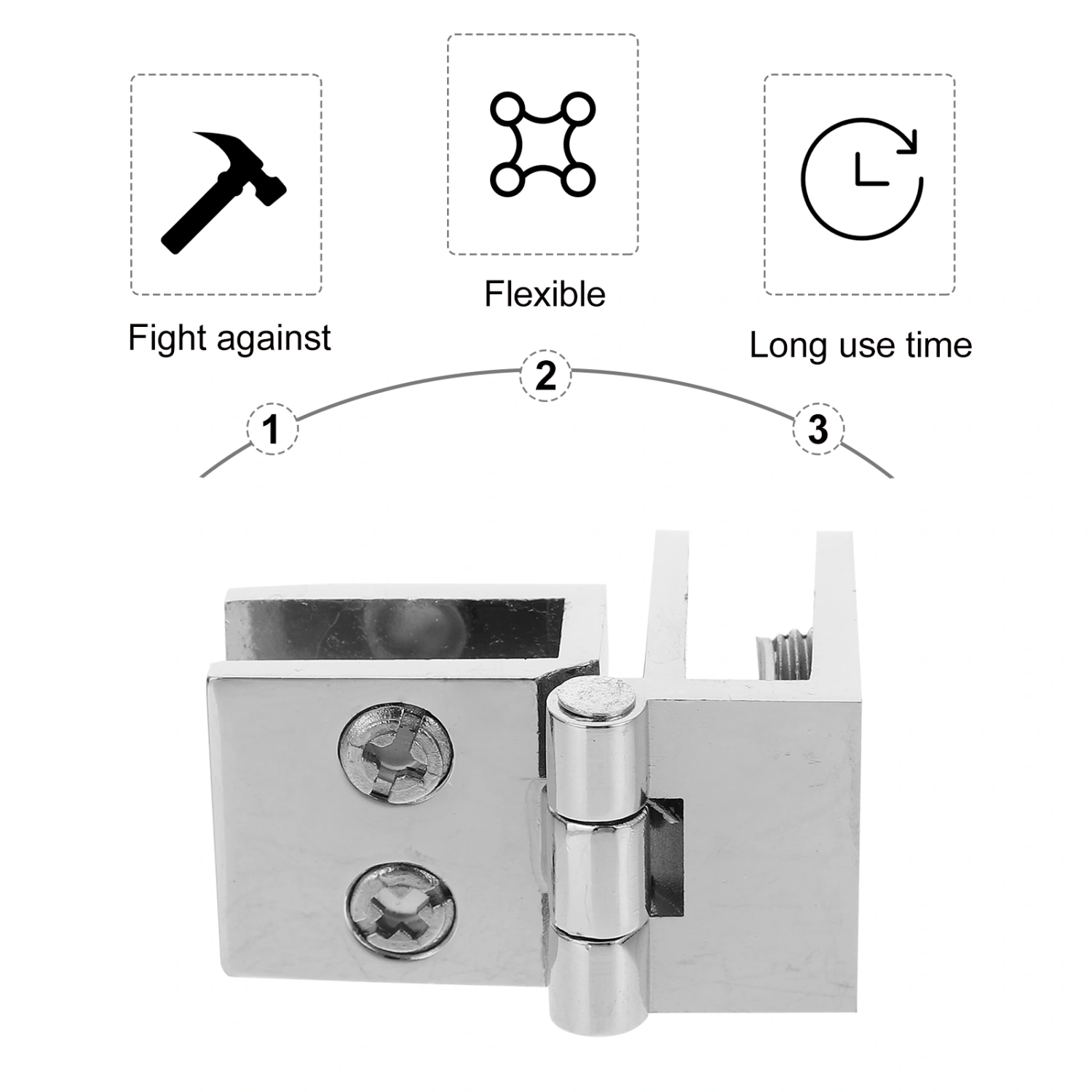2pcs Glass Door Hinges Professional Wine Cooler Glass Hinge for Home Use
