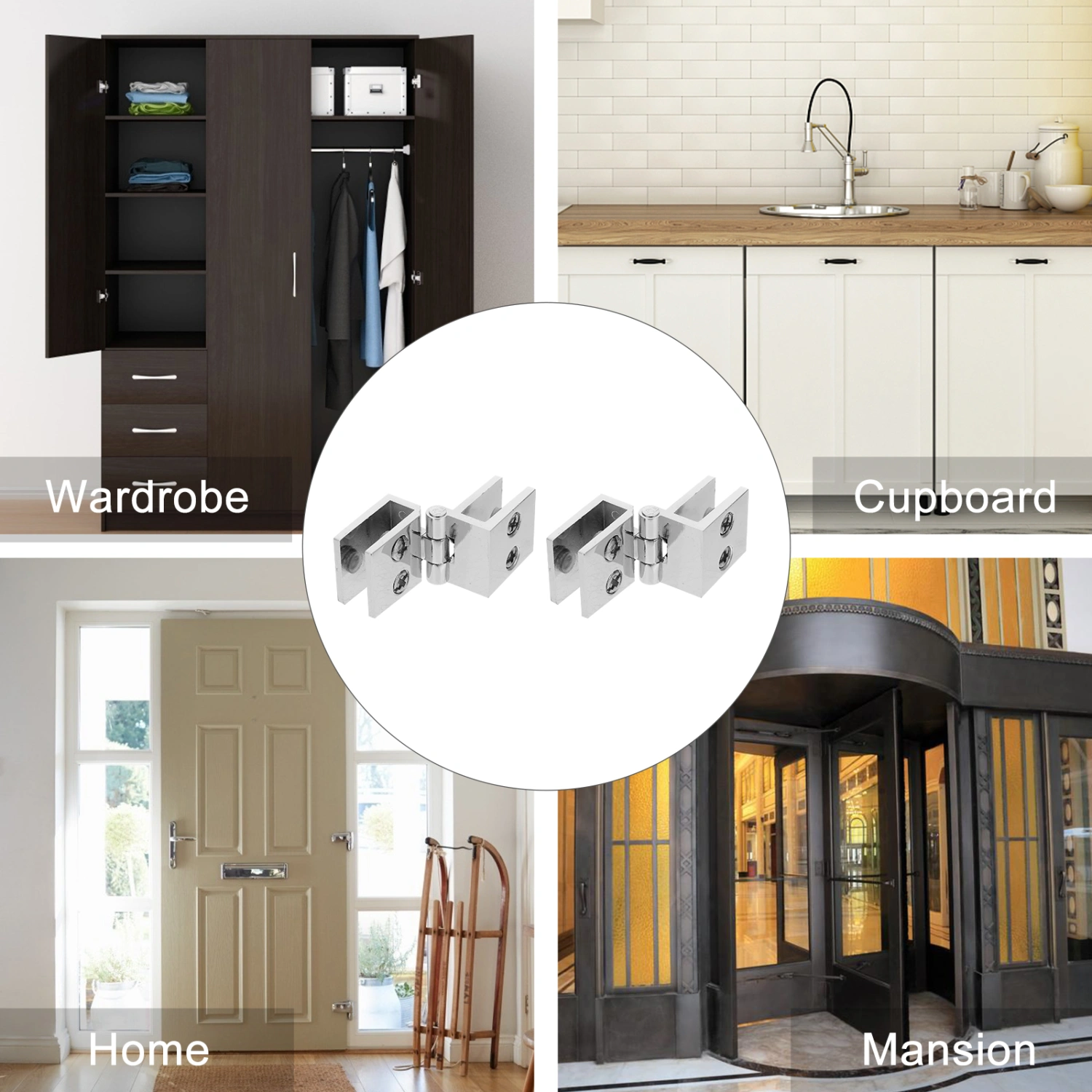 2pcs Glass Door Hinges Professional Wine Cooler Glass Hinge for Home Use