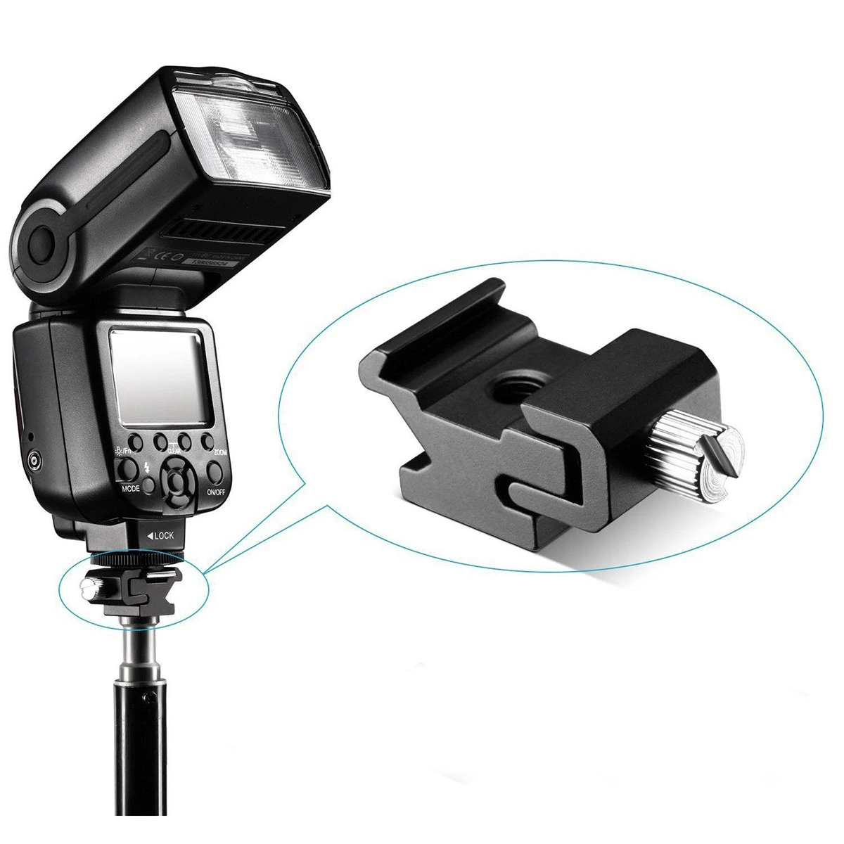4pcs Metal Cold Shoe Flash Stand Adapter Mount with 1/4inch Tripod Screw