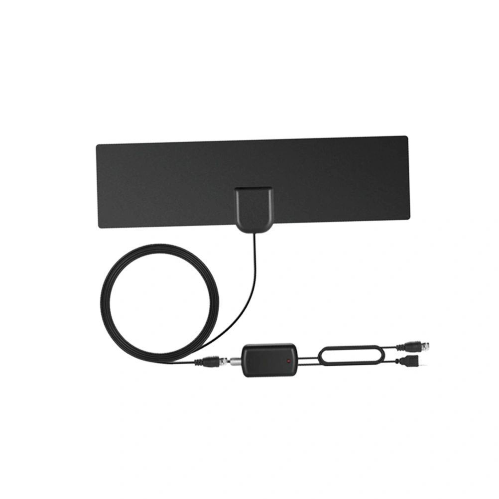 HDTV High Gain 80 Miles 28 DBI Digital TV Antenna with Amplifier Signal Booster Indoor Antennas for DVB-T2 Television Aerial (Black)