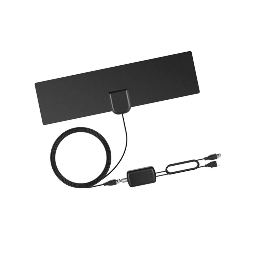 HDTV High Gain 80 Miles 28 DBI Digital TV Antenna with Amplifier Signal Booster Indoor Antennas for DVB-T2 Television Aerial (Black)