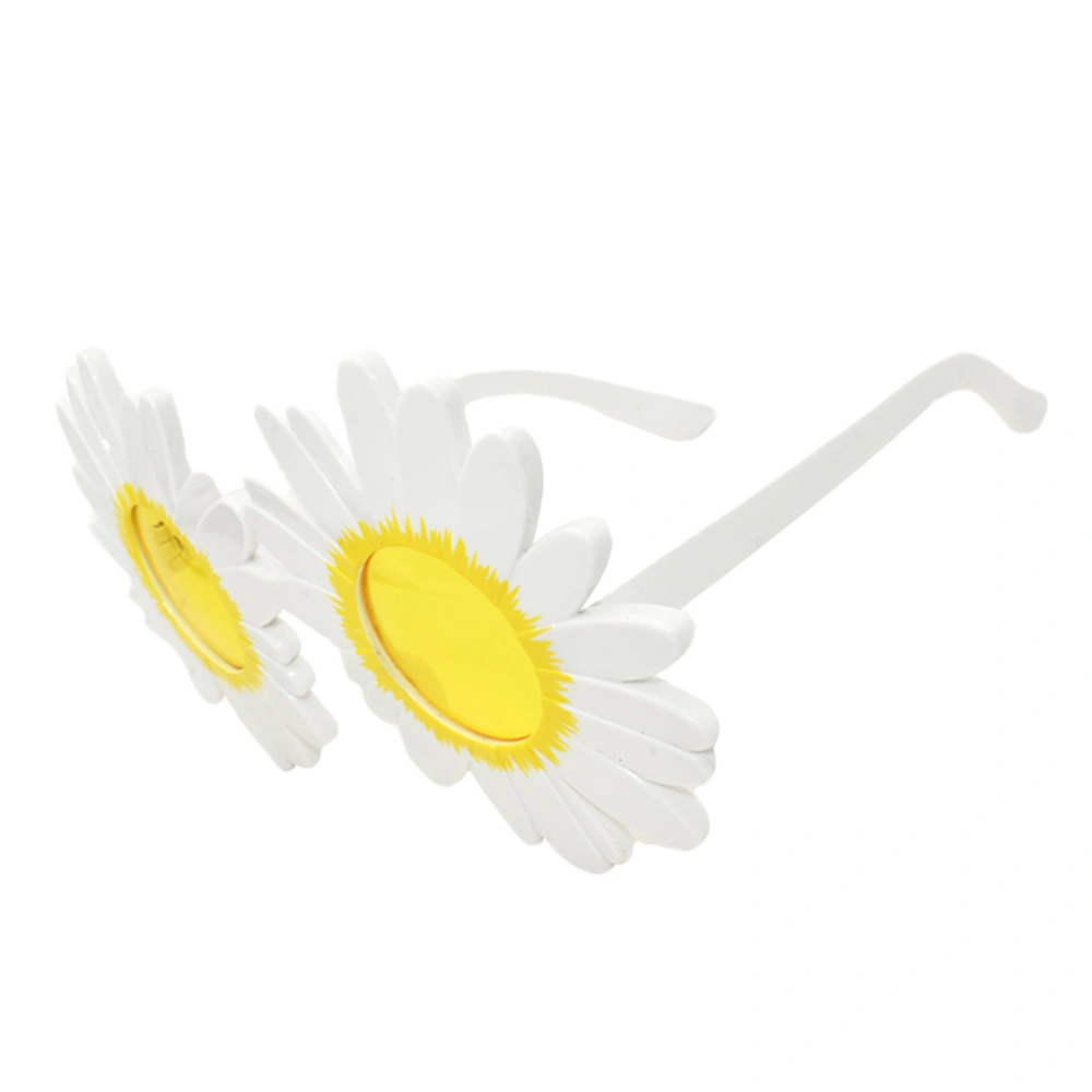 Funny White Daisy Flower Costume Glasses Women Wedding Photo Booth Props Accessories Night Events Party Supplies Decoration