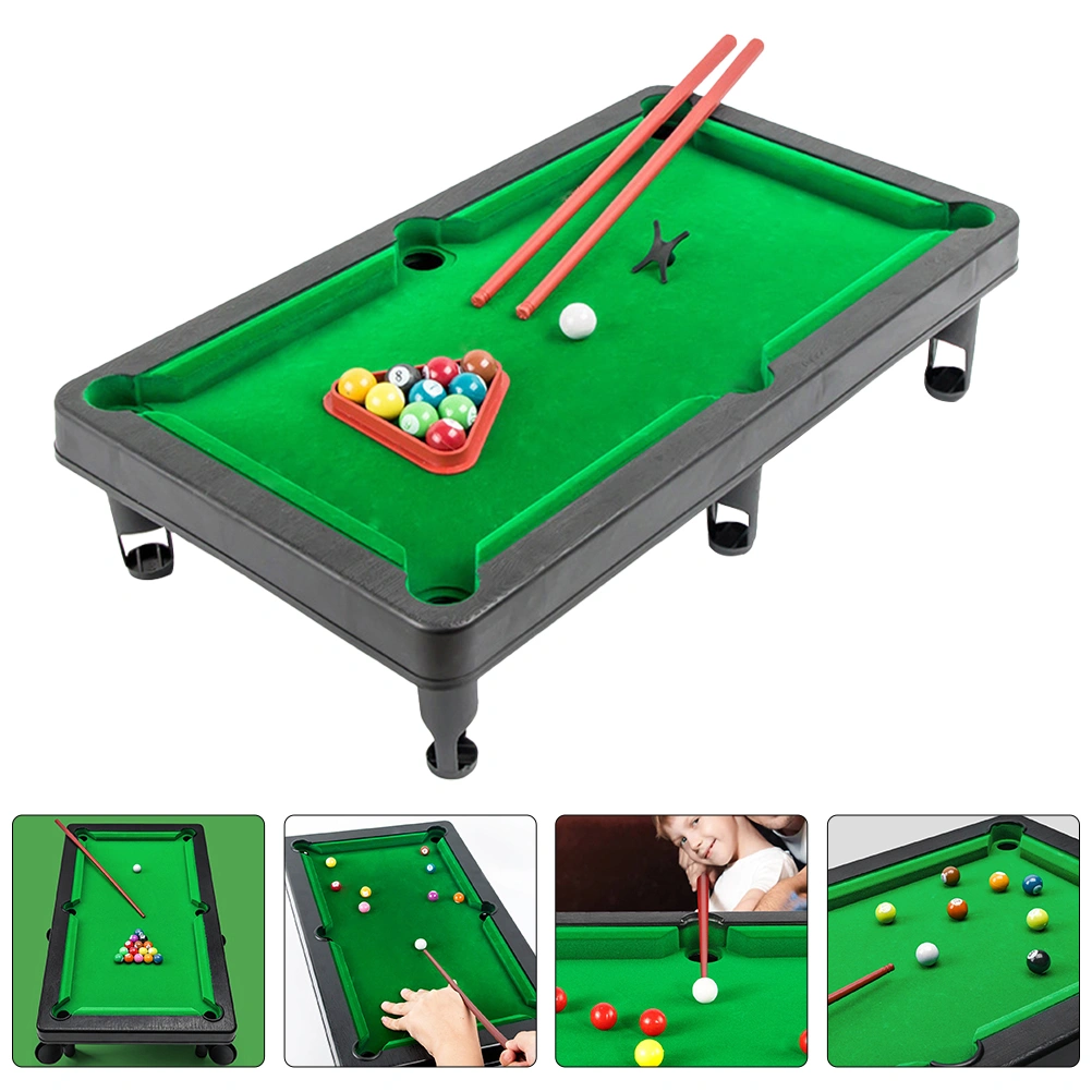 1 Set of Small Pool Table Mini Tabletop Pool Set Billiard Game Sports Toy Indoor Billiard Game Toy