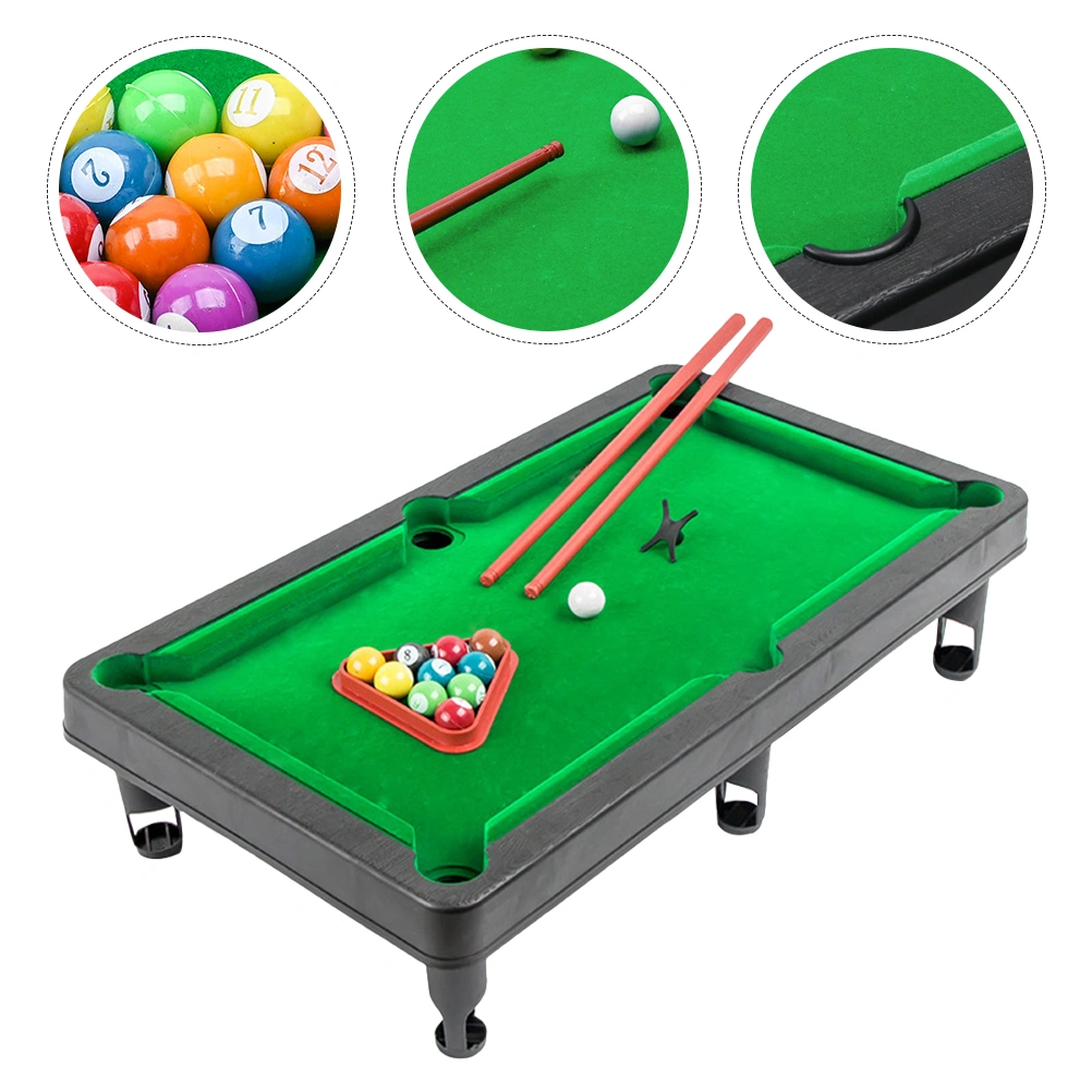 1 Set of Small Pool Table Mini Tabletop Pool Set Billiard Game Sports Toy Indoor Billiard Game Toy