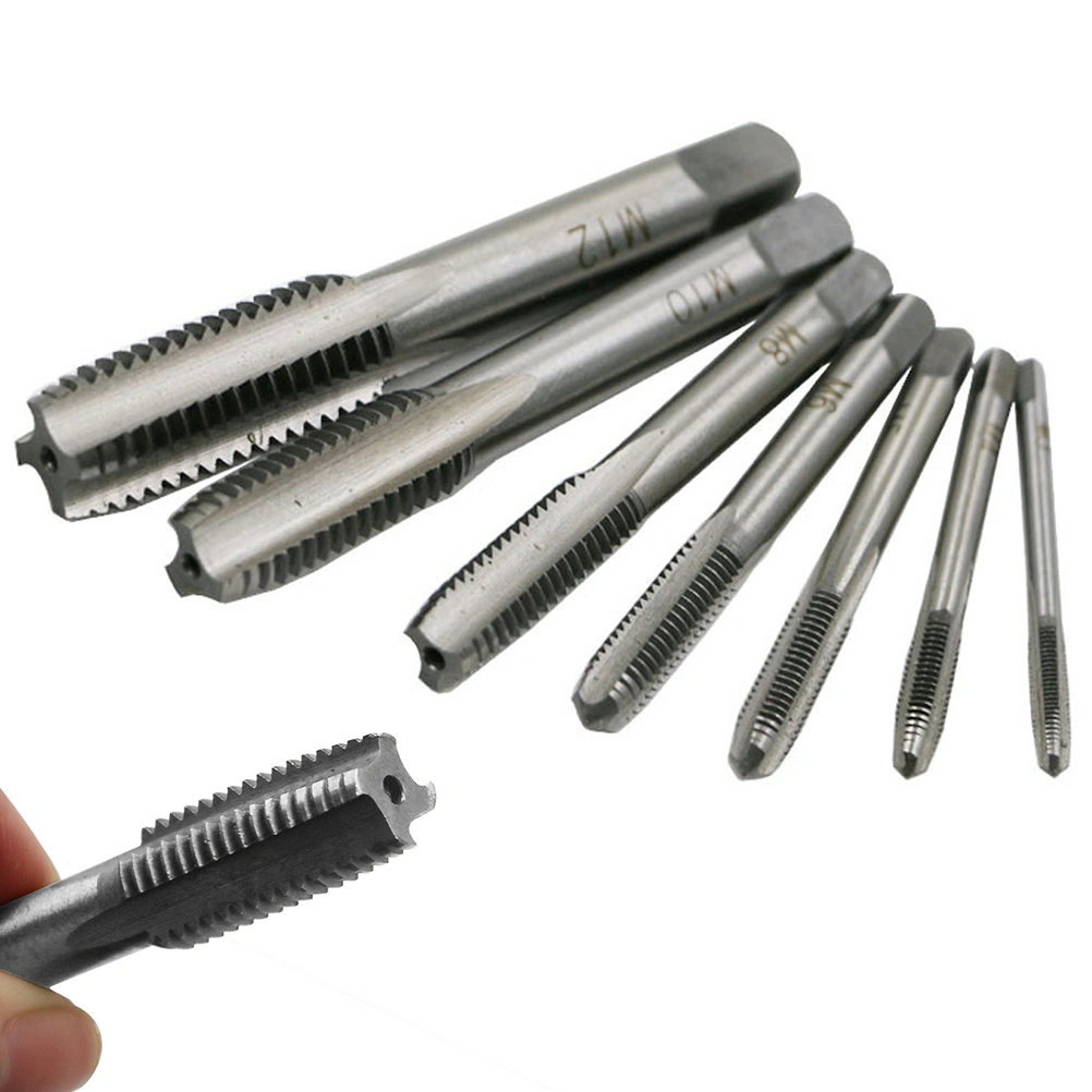 High Carbon Steel Machine Screw Plug Tap High Steel Taper Plug and Bottom Taps Ground Threads Metric Threading Tap Set M5 M8 M10 M12