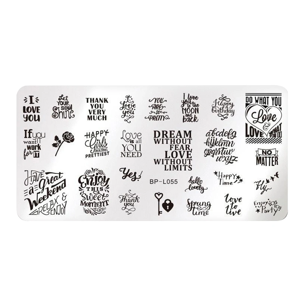 Nail Stamping Plates Manicure Tools DIY Nail Art Stencils Template Plates Kits (BP-L055)