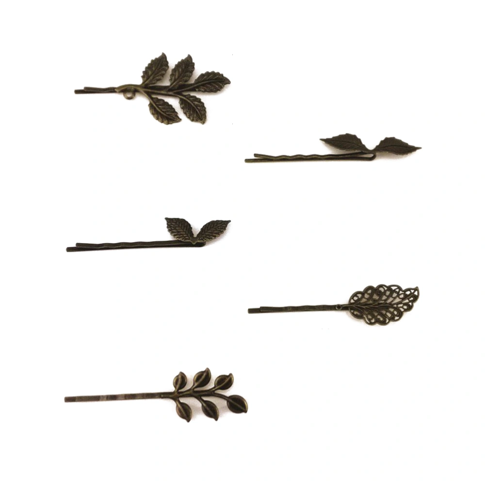 10pcs Vintage Bronze Leaf Hair Clips Leaves Barrettes Hairpin Bride Headwear