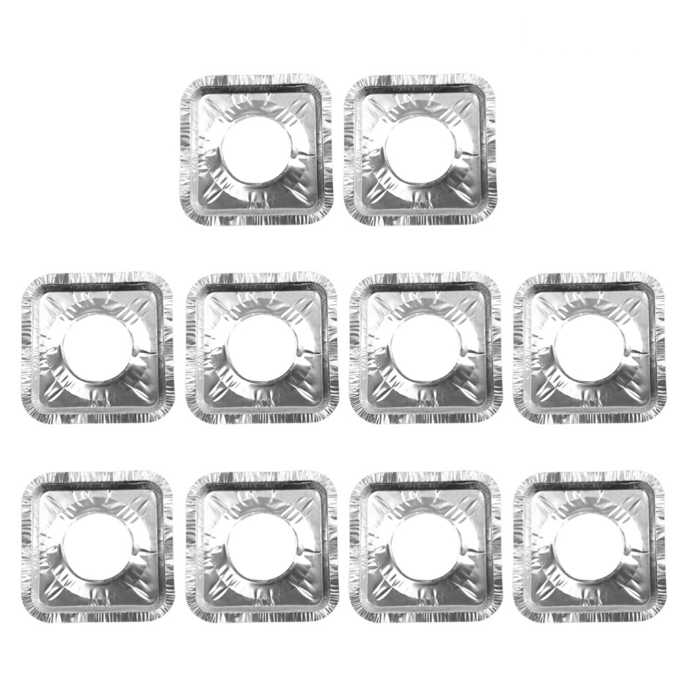 30pcs/3 Sets Gas Stove Aluminum Foil Cleaning Pad Heat-resistant Greaseproof Paper Stove Burner Protective Cover Kitchen Accessories (Square)