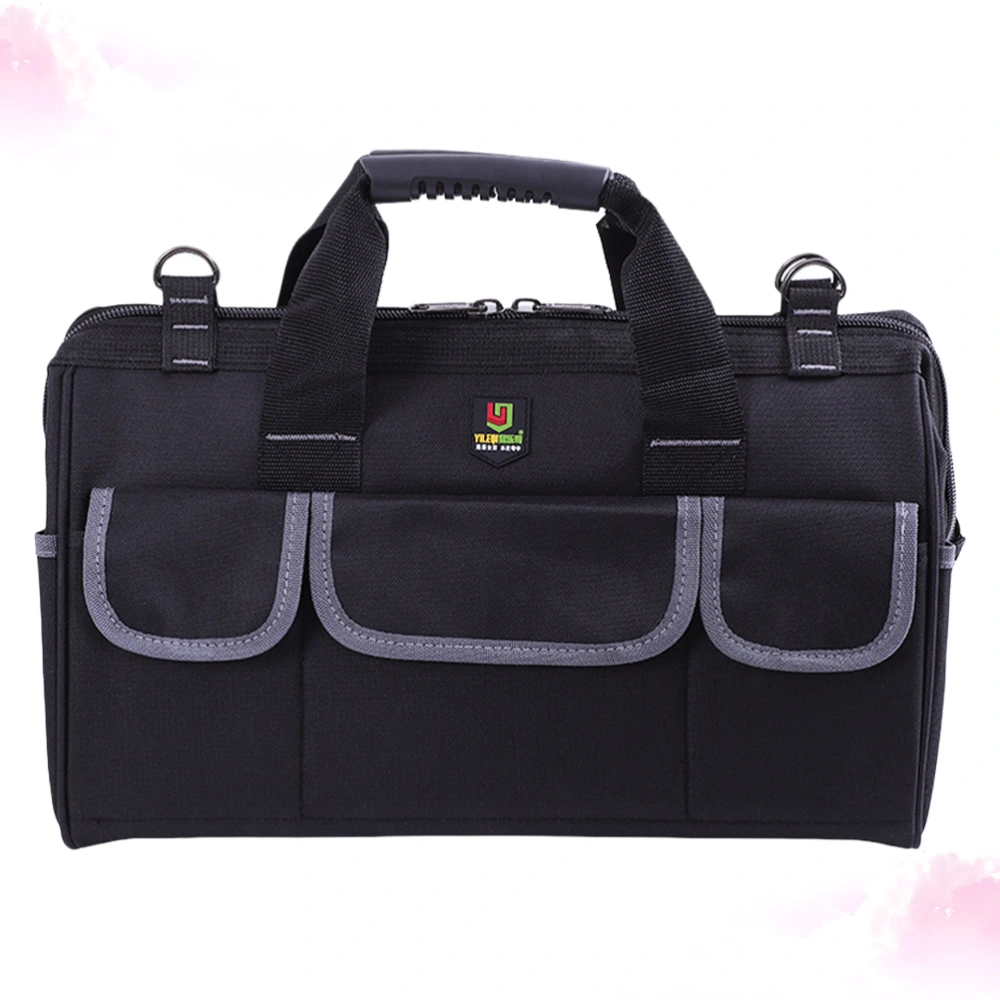 Multifunctional Repairing Tool Storage Bag Wireman Bag Tool Bag Black (17 Inches)