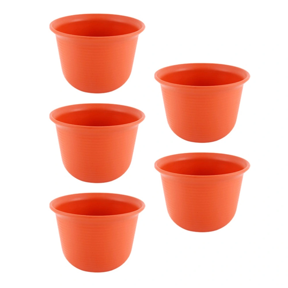 5Pcs Plastic Planters Flower Plant Pots Durable Gardening Pot with Drainage