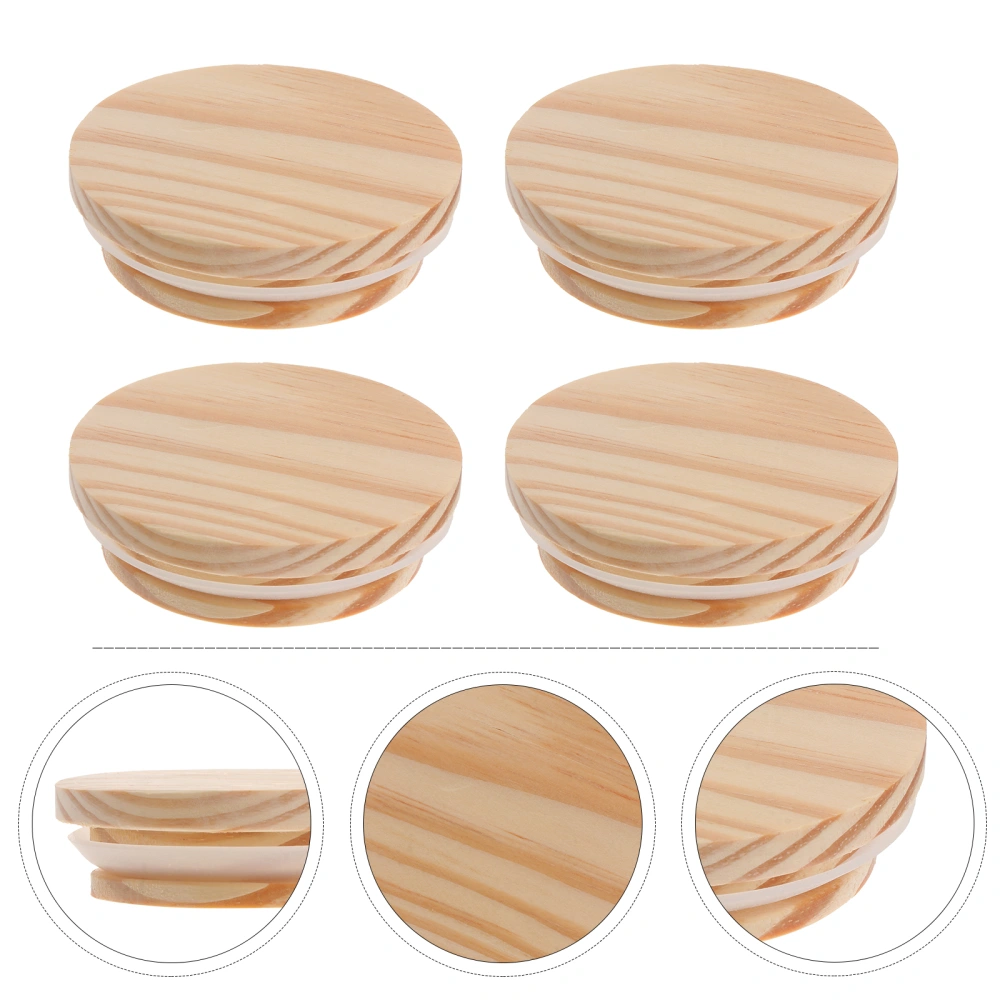 8Pcs Mason Jar Wooden Lids Glass Bottle Lids Mug Lids Wooden Sealing Covers